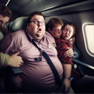 large people on planes